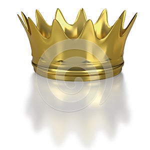 Large gold crown on white background