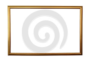 Large golden frame isolated w/ path