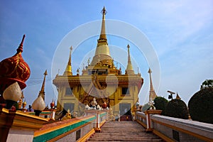 Large golden pagoda, Khao Chom Kiri Temple, Nakhon Sawan Province, Thailand