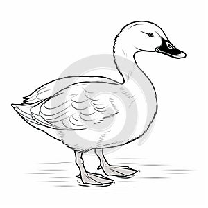 Large Goose Coloring Sheet: Cottagepunk And Duckcore Style