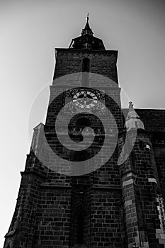 Large Gothic building of the Black Church Biserica Neagra in Brasov, Romania