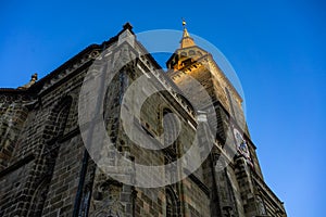 Large Gothic building of the Black Church Biserica Neagra in Brasov, Romania