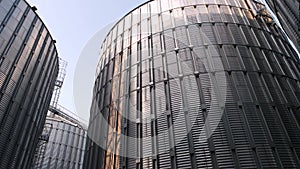 Large grain silo for storing barley.