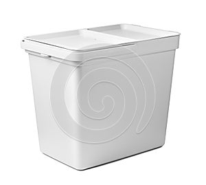 Large gray trash garbage bin isolated