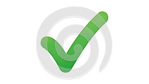 A large green checkmark on a clean white background