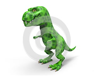 A large green dinosaur TIREX. Illustration on white background