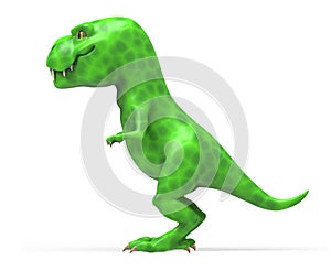 A large green dinosaur TIREX. Illustration on white background