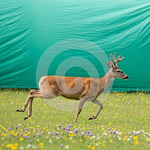 Is a large green fabric, possibly indicating a controlled or