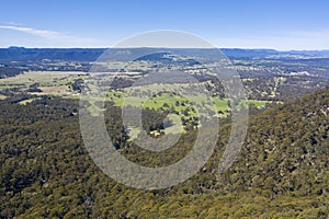 A large green valley in the Central Tablelands in regional Australia