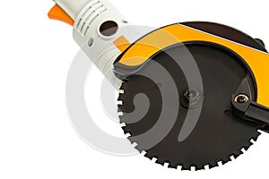 Large grinding wheel, electric saw, close-up