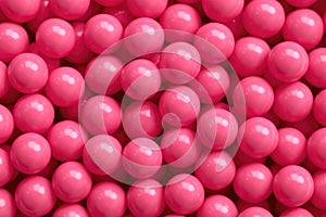 large group of bubblegum pink balls of gum