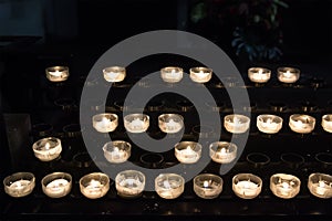 Large group of burning candles
