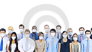 Large Group Business People Keeping Silence Concept