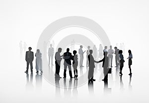 Large Group of Business People Working Together