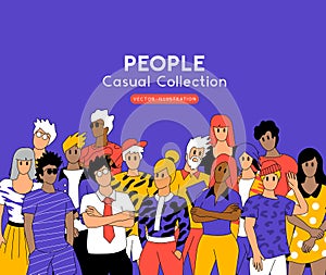 A Large Group Of Casual People