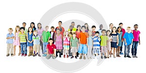 Large Group Children Joyful Cheerful Concept