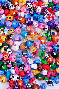 Large group of clay toys