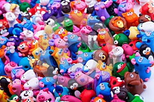 Large group of clay toys