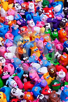 Large group of clay toys