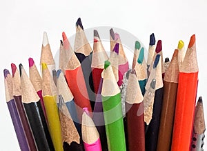 Large group of colorful pencils