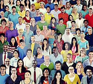 Large Group of Diverse Multiethnic Cheerful People Concept