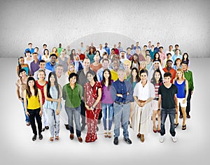 Large Group of Diverse Multiethnic Cheerful People Concept