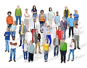 Large Group of Diverse Multiethnic Colorful People