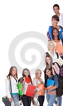 Large group of female students