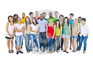Large group international students smiling Concept