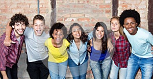 Large group of latin and african american young adult people