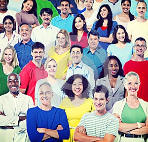 Large group of multi - ethnic people