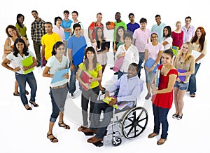 Large group multi-ethnic young people Concept