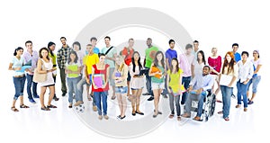 Large group multi-ethnic young people Concept