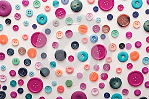 Large group of multicolored clothing buttons