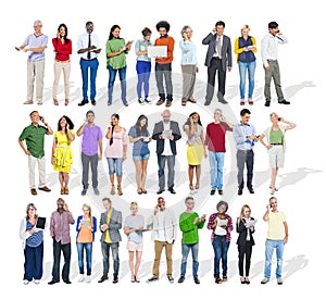 Large Group of Multiethnic Diverse People Using Devices