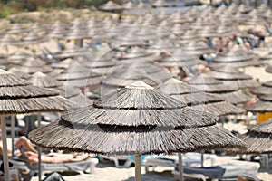 Large group of parasols