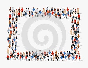 Large group of people background. People frame