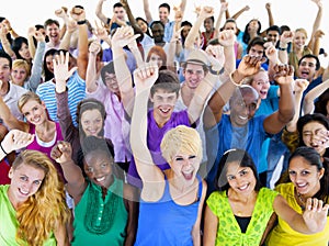 Large Group of People Celebrating photo