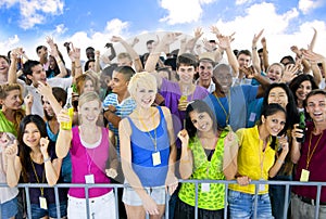 Large Group of People Celebrating