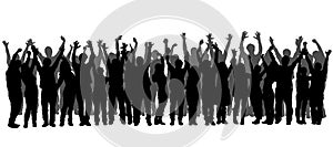 Large group of people celebrating. Vector image