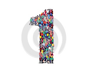 Large group of people in number 1 one form.