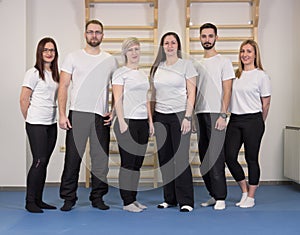 Large group people, Physiotherapists chiropractors