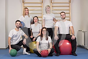 Large group people, Physiotherapists chiropractors photo