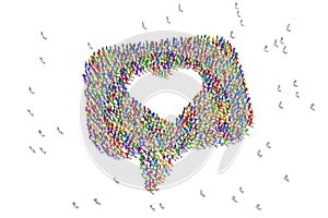 Large group of people in the shape of a heart