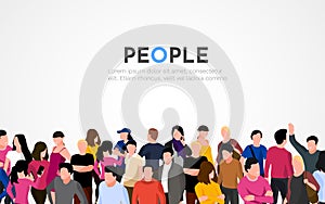 Large group of people on white background. People crowd concept.
