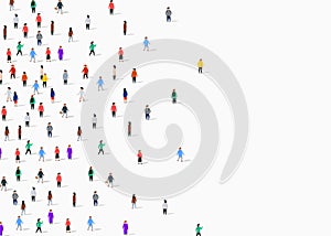 Large group of people on white background. People communication concept.