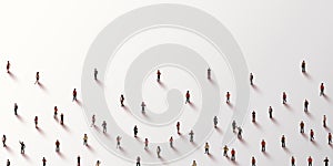 Large group of people on white background. People crowd concept.