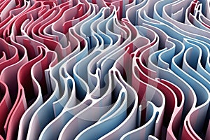 A large group of red and blue folders, AI