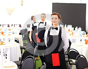 Large group of waiters photo
