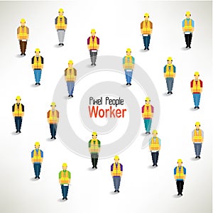 A large group of worker gather design photo